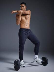 Driftmere 男士运动冰丝裤夏季薄款直筒束脚休闲裤秋季 - 藏蓝色 - 查看 7