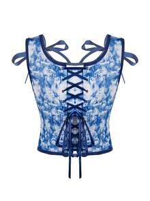 Myrelith 1pc Adjustable Soft Blue Bralette Top - Multicolor - View 4