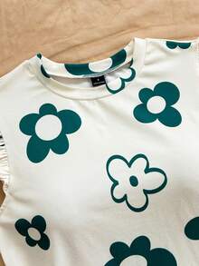 Soleia Áo thun nữ cổ tròn in hoa, tay bồng, kiểu dáng thường ngày. - Nhiều màu - Xem 7