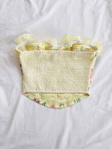 Soleia 女士休闲花卉刺绣抹胸上衣，夏季 - 彩色 - 查看 2