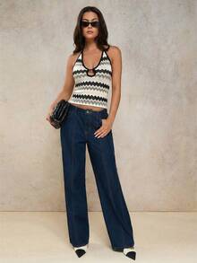 COSMINA 女士无袖上衣，黑色条纹撞色背心，夏季女士搭配，夏季度假女士背心，海滩度假，周末休闲，日常搭配，漂亮女士背心 - 彩色 - 查看 7