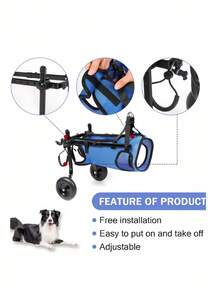1 set sabuk pengaman kursi roda anjing, alat bantu mobilitas yang dapat disesuaikan untuk hewan peliharaan cacat kaki belakang, cocok untuk hewan peliharaan kecil seperti pudel, teddy, cocok untuk hewan peliharaan 2-9kg dengan cacat tungkai belakang, anjing tua dengan kelumpuhan, pemulihan cedera. - Biru - View 11