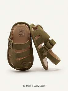 Cozy Pixies A Pair Of Fashionable Hollow Design Baby Bag Head Sandals Casual Outdoor Toddler Shoes - Army Green - View 4