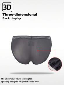 WENEZON Men's Elephant Print Elastic Waist Casual Briefs - Grey - View 2