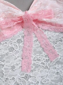 Sweetra 甜辣美式浪漫蕾丝吊带背心，夏季款 - 白色 - 查看 3