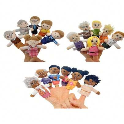 18 Family Finger Puppets, Character Puppets Paly Family Members Original Story Learning Assistance Puppet - Storytelling Reading Prop