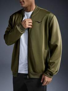 Driftmere 男士两件套鸟类图案印花飞行员夹克和慢跑裤套装，适合春秋季休闲户外穿着 - 彩色 - 查看 5