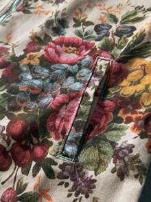 ROMWE MEN Spring/Summer Casual Graphic Men'S Floral Print Zip-Up Casual Short Sleeve Denim Jacket - Multicolor - View 4