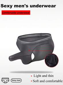 WENEZON Men's Elephant Print Elastic Waist Casual Briefs - Grey - View 1