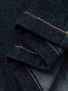 Livesso Spring/Summer Tie-Up Loose Casual Vacation Style Denim Shirt And Wide Leg Pants Women's Suit - Blue - View 3