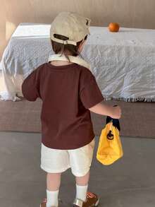 DAZY 男童休闲街头风圆领短袖上衣 - 咖啡棕 - 查看 6