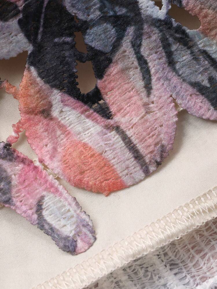 DAZY فستان نسائي أنيق متوسط الطول مزين بالدانتيل والزهور، فستان حفلات زفاف صيفي - وردي - مشاهدة 10