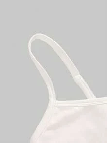 ROMWE Kawaii 2件套女士可爱熊心云朵卡哇伊性感吊带背心和喇叭裤套装 - 米色 - 查看 3