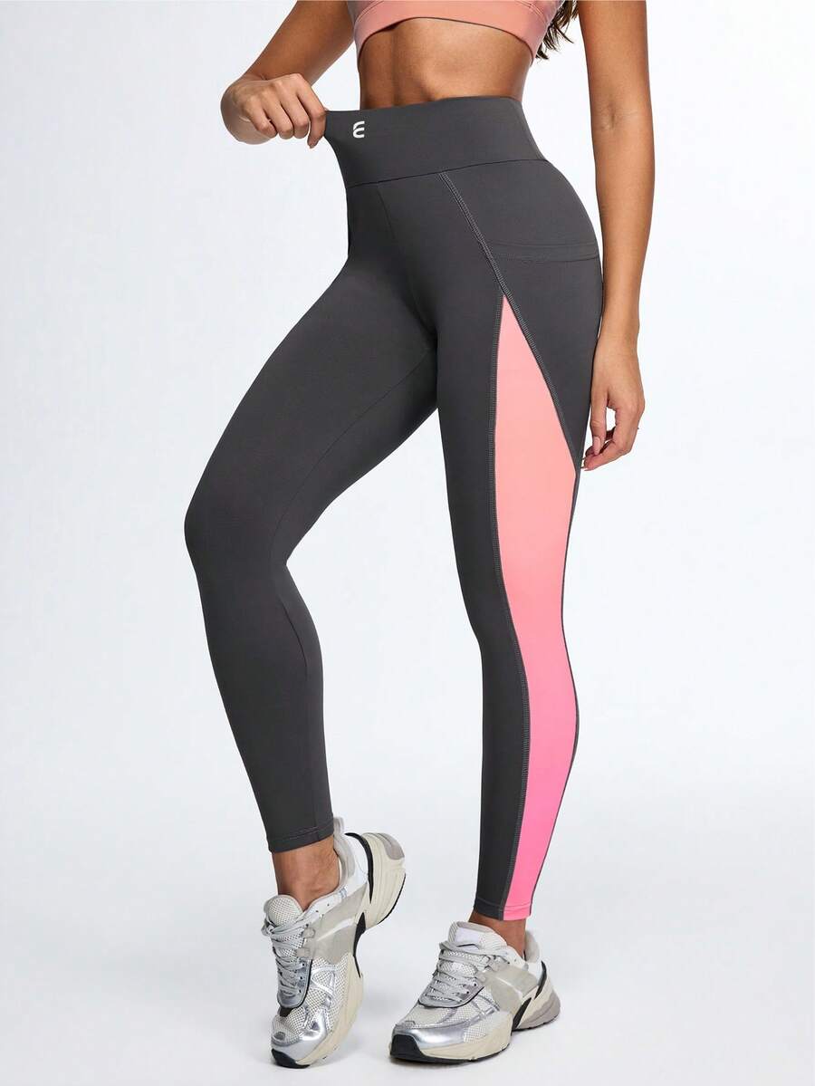 Eassivo Eassivo Women's Ombre Patchwork Tights, Yoga Pants, Fitness Leggings - Grey - View 1