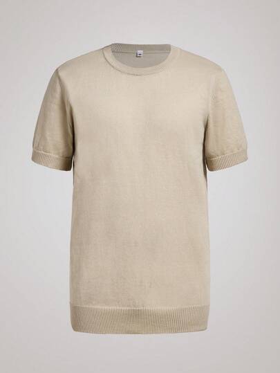 Officeau 男士休闲纯色短袖套头针织衫，春夏款