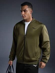 Driftmere 男士两件套鸟类图案印花飞行员夹克和慢跑裤套装，适合春秋季休闲户外穿着 - 彩色 - 查看 7