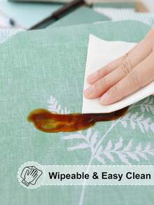 1pc Round Pattern Vinyl Tablecloth With Elasticity, Wipeable Flannel Backed Vinyl Table Cover, Suitable For Camping, Indoor And Outdoor - Multicolor - View 4