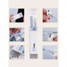 7合1蓝色键盘清洁套装，带可拆卸刷子和除尘掸 - 彩色 - 查看 4