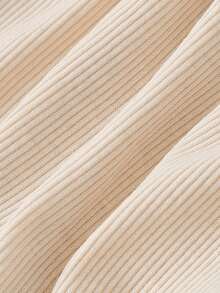 SHEIN MOD 1件/套 女士纯色露肩扭结前襟上衣，春季，多件装，情人节，女士情人节服装，狂欢节，无肩带上衣，70年代，复古，怀旧 - 彩色 - 查看 4