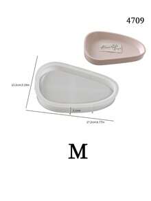 DIY Resin Aromatherapy Gypsum Cement Storage Plate, Round And Triangular Plate, Tray, Display Item, Silicone Mold,Back To School. - White - View 7