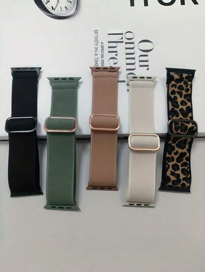 5 paquetes de Correa deportiva de nailon para Apple Watch - Correa elástica y cómoda compatible con Ultra/SE/Series 10-1, 38-49mm