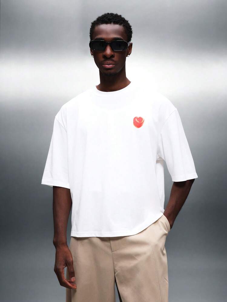 PLAYBOY X SUMWON Oversized Heart Graphic Crew Neck Tee