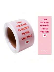 100 miếng/cuộn nhãn dán niêm phong hình chữ nhật nhỏ, nhãn trang trí hộp quà, nhãn cảm ơn, nhãn trang trí mùa tựu trường. - Hồng - Xem 5