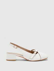 CUCCOO BIZCHIC Damen Schnallen Design Mode High Heels für den täglichen Gebrauch - Weiss - Übersicht 2