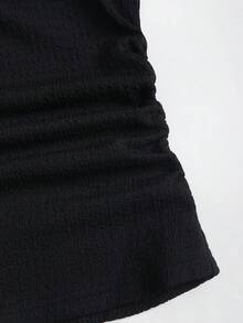 Sweetra 女士万圣节、感恩节、新年等节日，适合派对、通勤、日常穿着、旅行、度假。紧身上衣，饰有纹理蕾丝花边和蝴蝶结，喇叭袖弹力T恤，春/秋/冬季皆宜。 - 黑色 - 查看 5