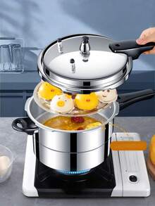 家用迷你小型防爆压力锅，适合两人使用，兼容燃气灶和电磁炉 - 黑色 - 查看 4