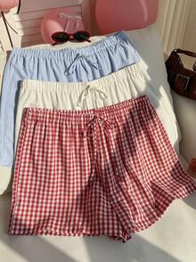 Comfortcana 3pcs/Set Casual Bow Tie Red White Blue Outfits, Spring/Summer - Multicolor - View 1