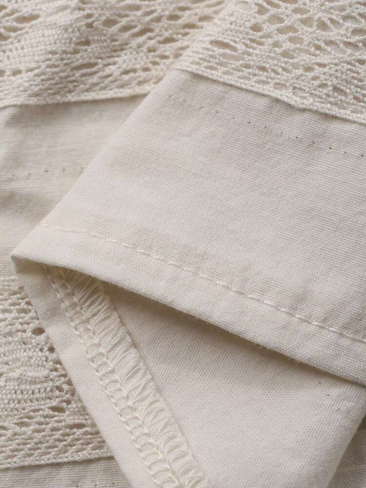 Toddler Girls' Loose Wide Leg Lace Color Block Casual Pants, All Season