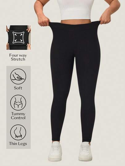 Flexra Women's Elastic Waist Denim Skinny Pants, Casual Sporty Style