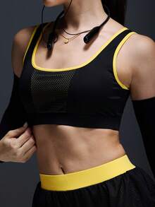 Powerista 女士日常健身训练运动文胸 - 黑色 - 查看 4