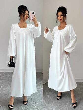 Rafferiza 灯笼袖休闲宽松长裙