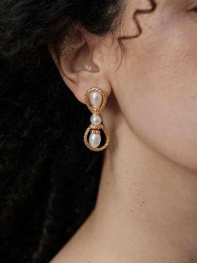 Opalesca 女士耳钉，服饰，复古，串珠，婚礼/新娘配饰，仙女风/精灵风，珍珠，秋季/冬季，送给妈妈/女士/女孩/母亲，优雅，高级，情人节，礼物