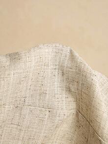 Poéselle 女士圆领裹身优雅短袖迷你连衣裙 - 杏色 - 查看 8