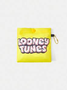 LOONEY TUNES X SHEIN Fashionable Large Capacity Rainbow Cat Pattern Tote Bag - White yellow - View 5