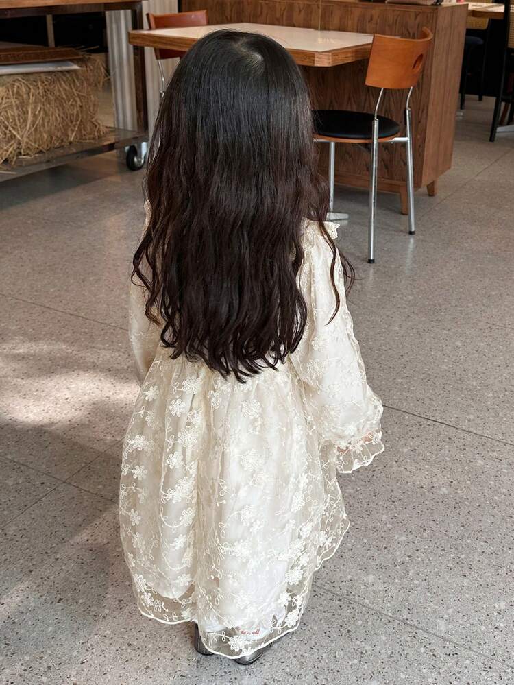 Baby Girl Lace Patchwork Textured Korean Style Party Birthday Dress