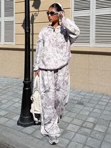 Muchica 迷彩印花针织连帽衫和运动裤套装 - 灰色 - 查看 5