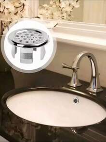 4 Buah Cincin Penutup Lubang Pembuangan Air Wastafel Plastik Berlapis Krom - Desain Halus dengan Lubang Pembuangan Berlubang, Pemasangan Mudah dengan Sistem Jepit untuk Wastafel Dapur dan Kamar Mandi, Suku Cadang Pengganti Tahan Korosi, Perlindungan dari Luapan Air pada Wastafel - Perak - View 3