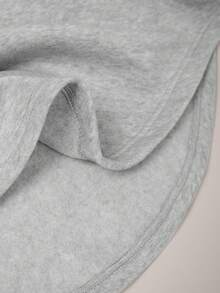 EMERY ROSE Women's Casual Heart Print Arched Hem Drawstring Sweatshirt, Autumn - Grey - View 4