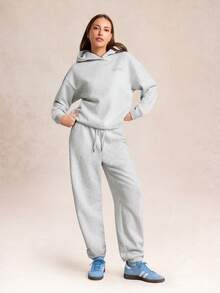 GLOWMODE Everyday Fleece Ready Set Glow Ultra-Soft Warm Loose Fit Adjustable Drawstring Graphic Hoodie Sweatshirt Daily Casual Outdoors Gym Studio Winter Wear - Grey - View 7