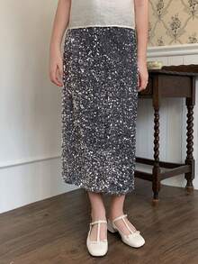 Dazy Kids Tween Girls' Fashionable Sequin Mini Skirt, Summer Party