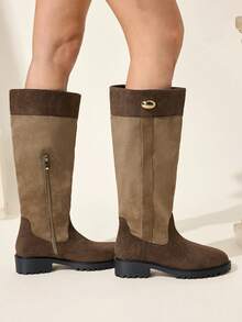 CUCCOO CHICEST Women's Fashionable Over-The-Knee Boots, Versatile For Daily Wear Valentine's Day - Khaki - View 2