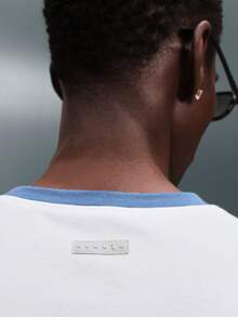 PLAYBOY X SUMWON Men Logo Contrast Trim Short Sleeve Crew Neck Pocket Tee Casual Cotton Regular Fit Summer Spring T-Shirt - White - View 6