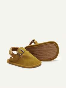 Cozy Pixies 一双时尚纯色基础款可爱圆头婴儿包头公主鞋，田园风格软底舒适轻便婴儿凉鞋