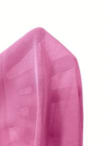 SHEIN BamGlam 性感透视长袖立领修身连衣裙 - 粉色 - 查看 5