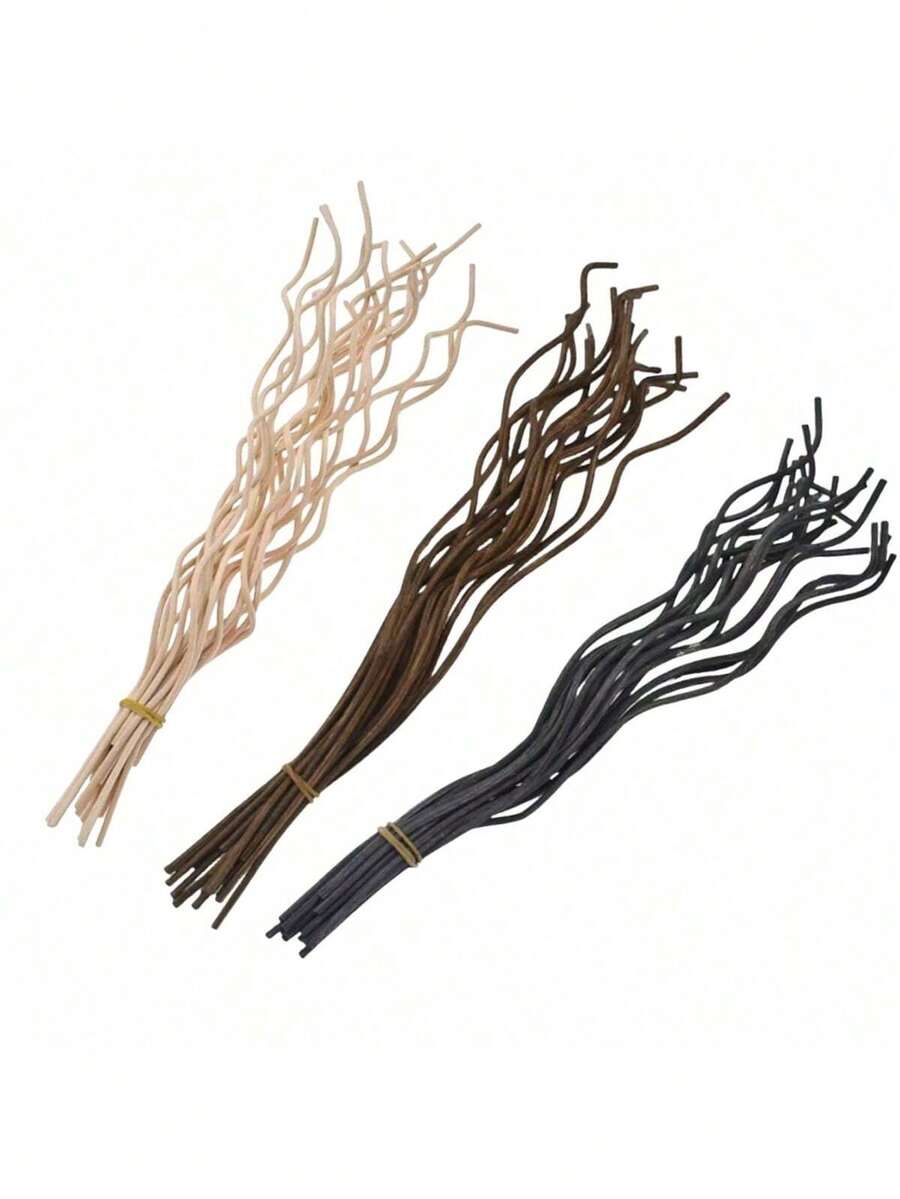 20支装长波浪藤条香薰棒，香氛扩香器替换装，空气清新剂香薰棒配件，家居香氛 - 彩色 - 查看 1