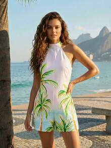 CAJUNI 热带风景印花连体衣 热带度假系列 - 彩色 - 查看 1